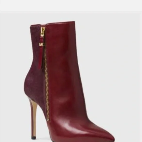 Elegant Burgundy Stiletto Boots - Picture 2 of 4